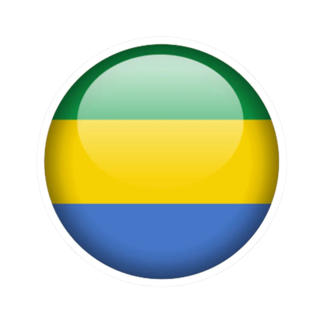 Flag orb Gabon (Gabon) STICKER Vinyl Kiss-Cut Decal 2 Inch White - The Sticker Space