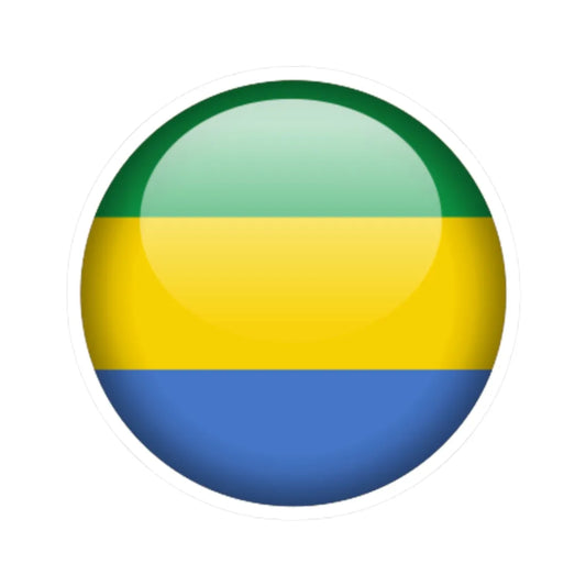 Flag orb Gabon (Gabon) STICKER Vinyl Kiss-Cut Decal 2 Inch White - The Sticker Space