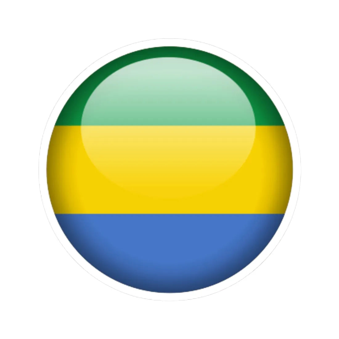 Flag orb Gabon (Gabon) STICKER Vinyl Kiss-Cut Decal 3 Inch White - The Sticker Space