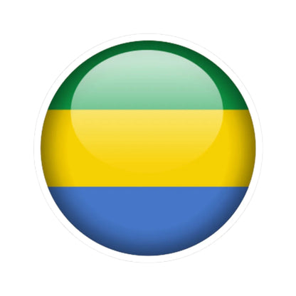 Flag orb Gabon (Gabon) STICKER Vinyl Kiss-Cut Decal 3 Inch White - The Sticker Space