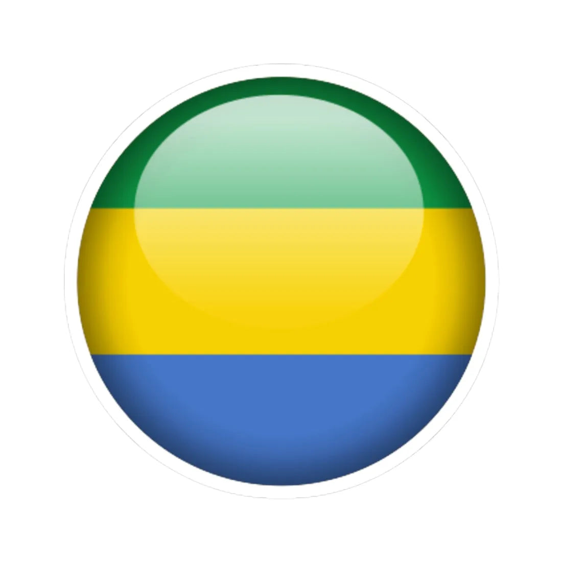 Flag orb Gabon (Gabon) STICKER Vinyl Kiss-Cut Decal 4 Inch White - The Sticker Space