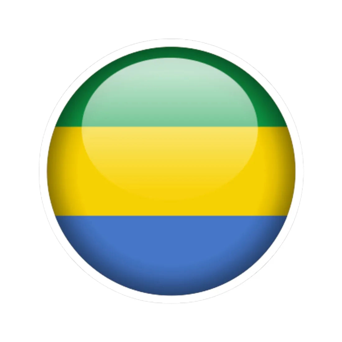 Flag orb Gabon (Gabon) STICKER Vinyl Kiss-Cut Decal 6 Inch White - The Sticker Space