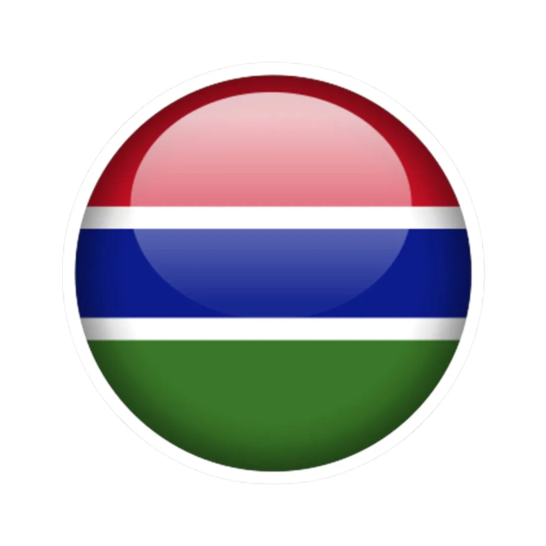 Flag orb Gambia (Gambia) STICKER Vinyl Kiss-Cut Decal 2 Inch White - The Sticker Space