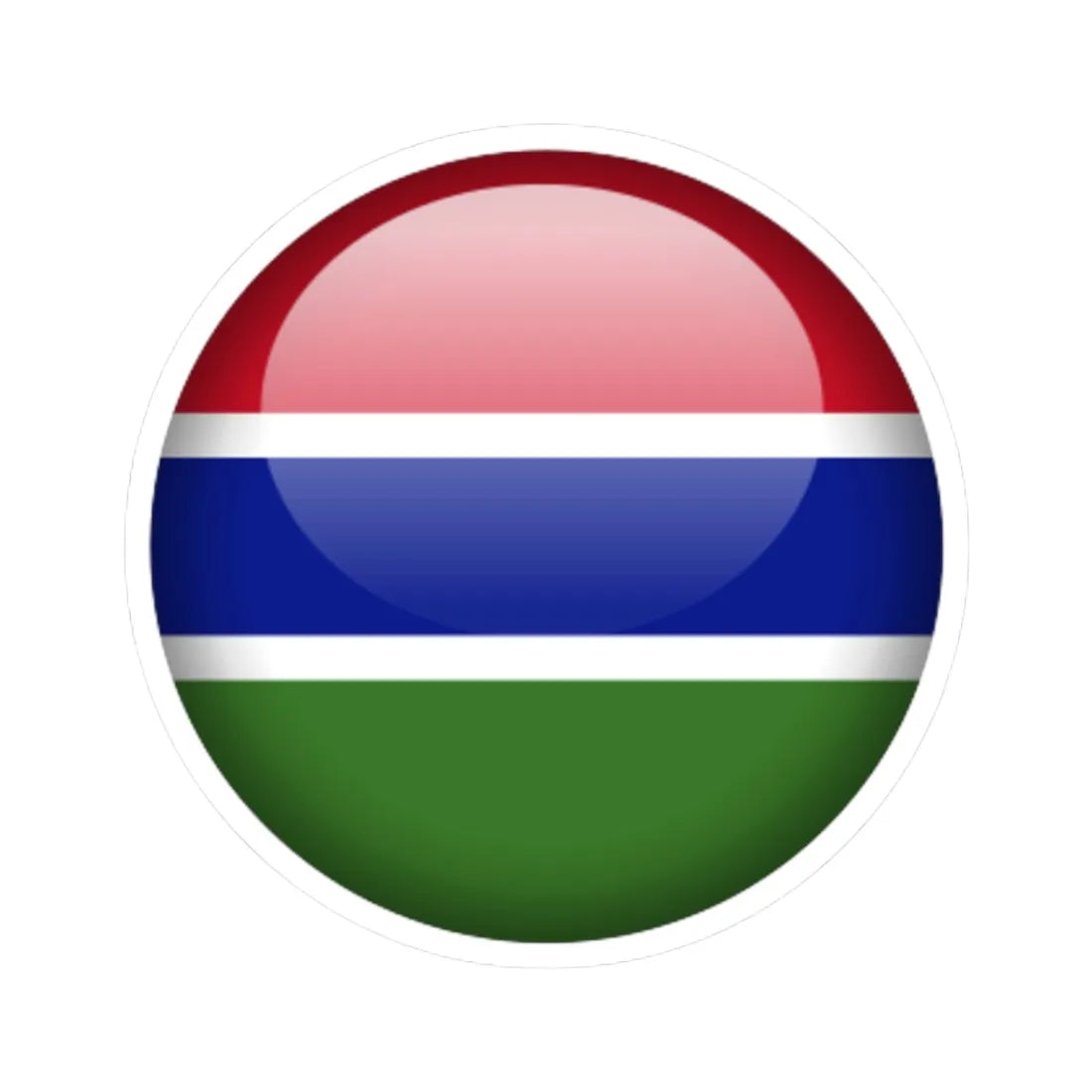 Flag orb Gambia (Gambia) STICKER Vinyl Kiss-Cut Decal 3 Inch White - The Sticker Space