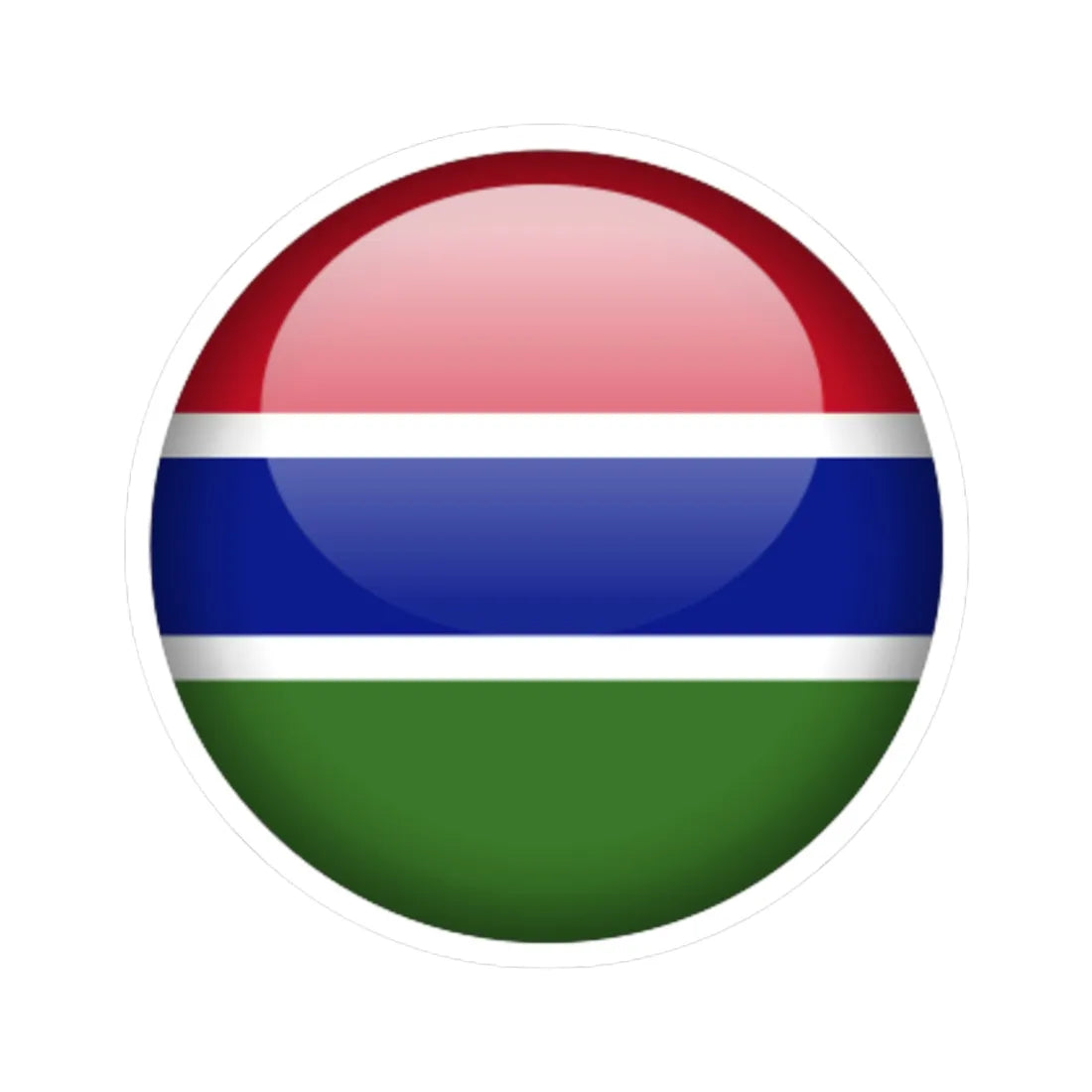 Flag orb Gambia (Gambia) STICKER Vinyl Kiss-Cut Decal 6 Inch White - The Sticker Space