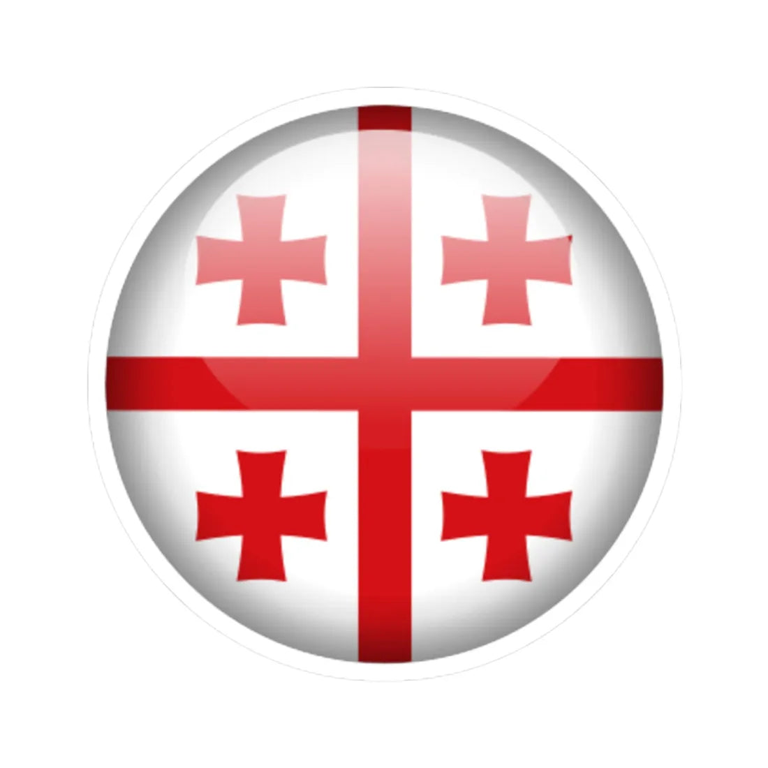 Flag orb Georgia (Georgia) STICKER Vinyl Kiss-Cut Decal 4 Inch White - The Sticker Space