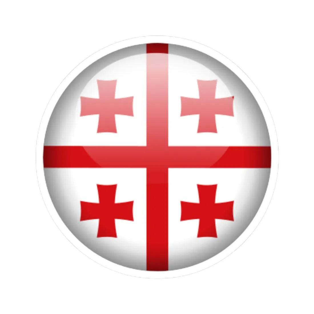 Flag orb Georgia (Georgia) STICKER Vinyl Kiss-Cut Decal 6 Inch White - The Sticker Space