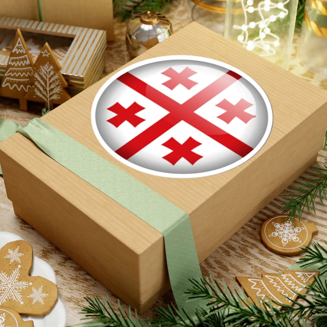 Flag orb Georgia (Georgia) STICKER Vinyl Kiss-Cut Decal - The Sticker Space