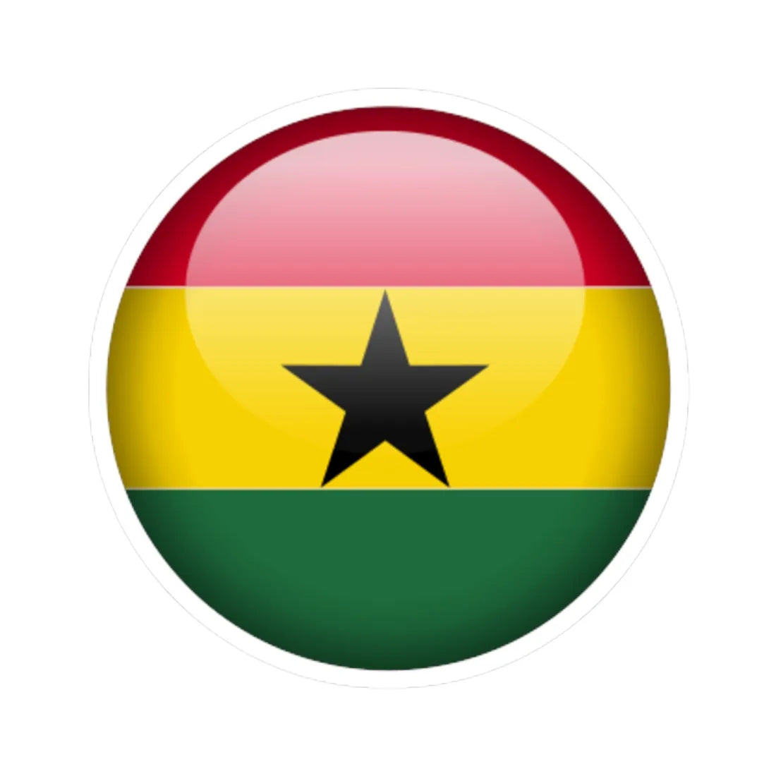 Flag orb Ghana (Ghana) STICKER Vinyl Kiss-Cut Decal 4 Inch White - The Sticker Space