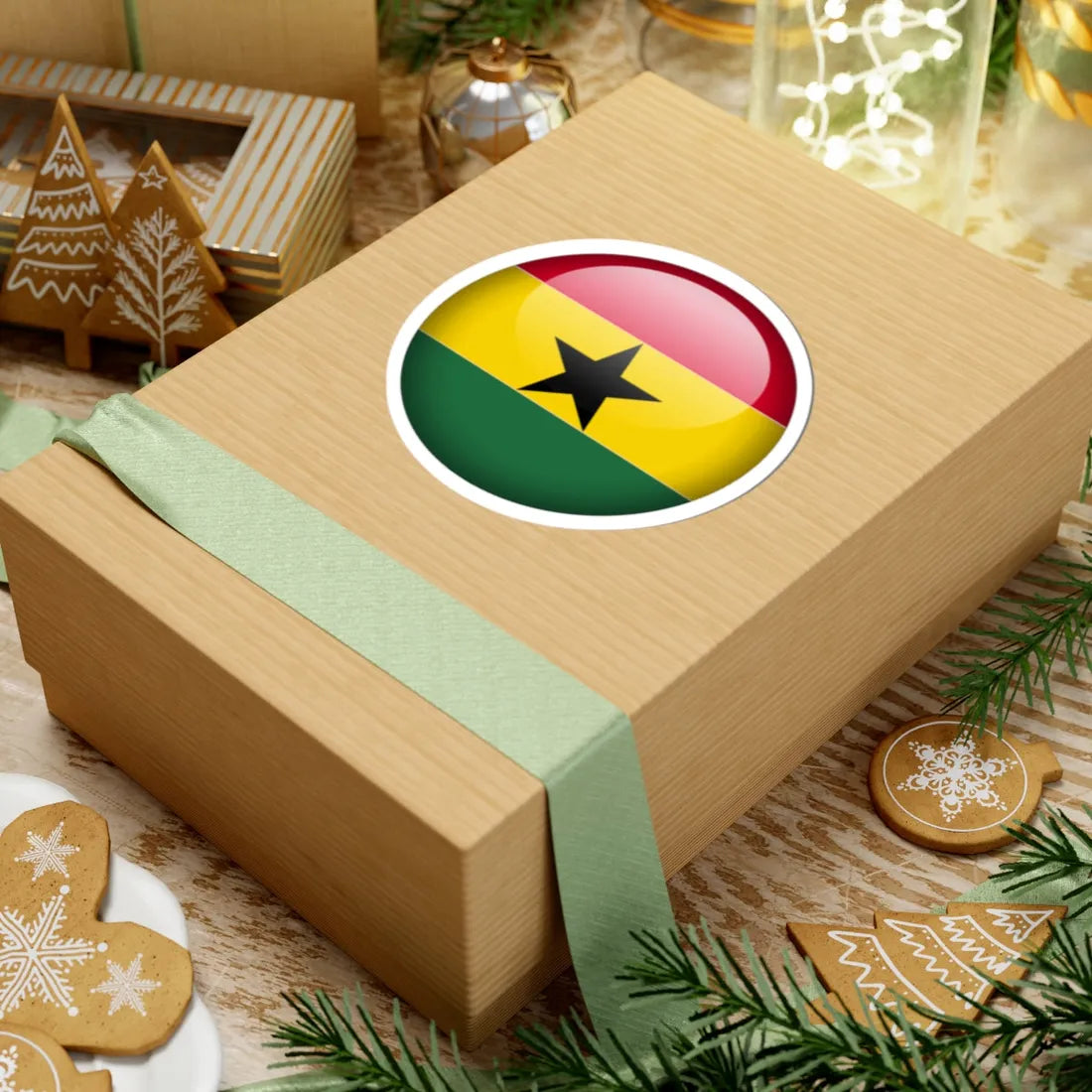 Flag orb Ghana (Ghana) STICKER Vinyl Kiss-Cut Decal - The Sticker Space
