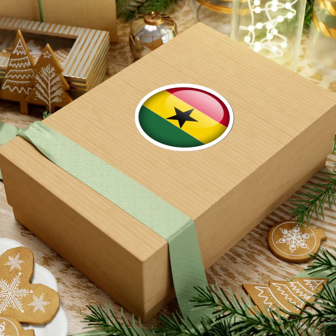 Flag orb Ghana (Ghana) STICKER Vinyl Kiss-Cut Decal - The Sticker Space