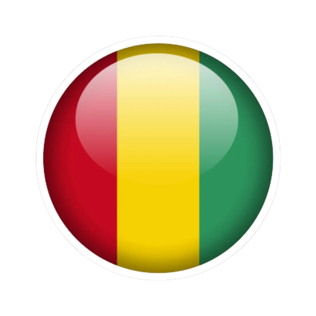 Flag orb Guinea (Guinea) STICKER Vinyl Kiss-Cut Decal 4 Inch White - The Sticker Space