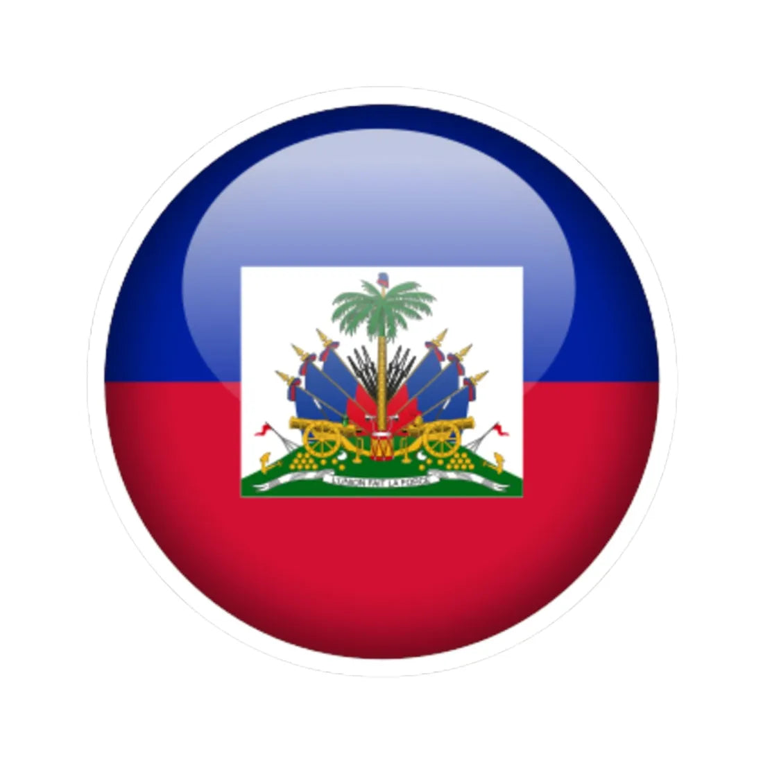 Flag orb Haiti (Haiti) STICKER Vinyl Kiss-Cut Decal 3 Inch White - The Sticker Space