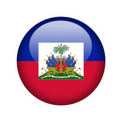 Flag orb Haiti (Haiti) STICKER Vinyl Kiss-Cut Decal 3 Inch White - The Sticker Space