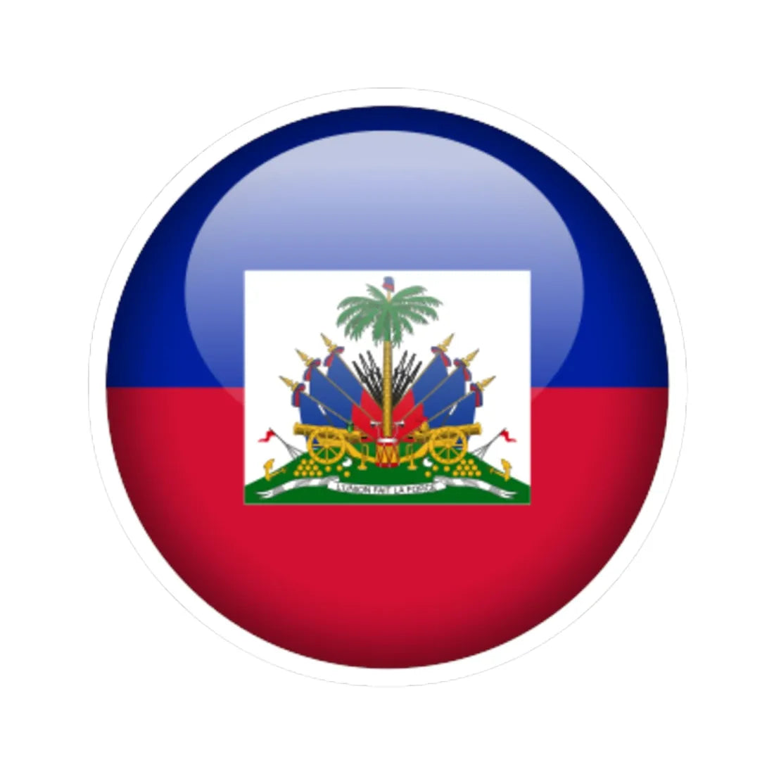 Flag orb Haiti (Haiti) STICKER Vinyl Kiss-Cut Decal 4 Inch White - The Sticker Space