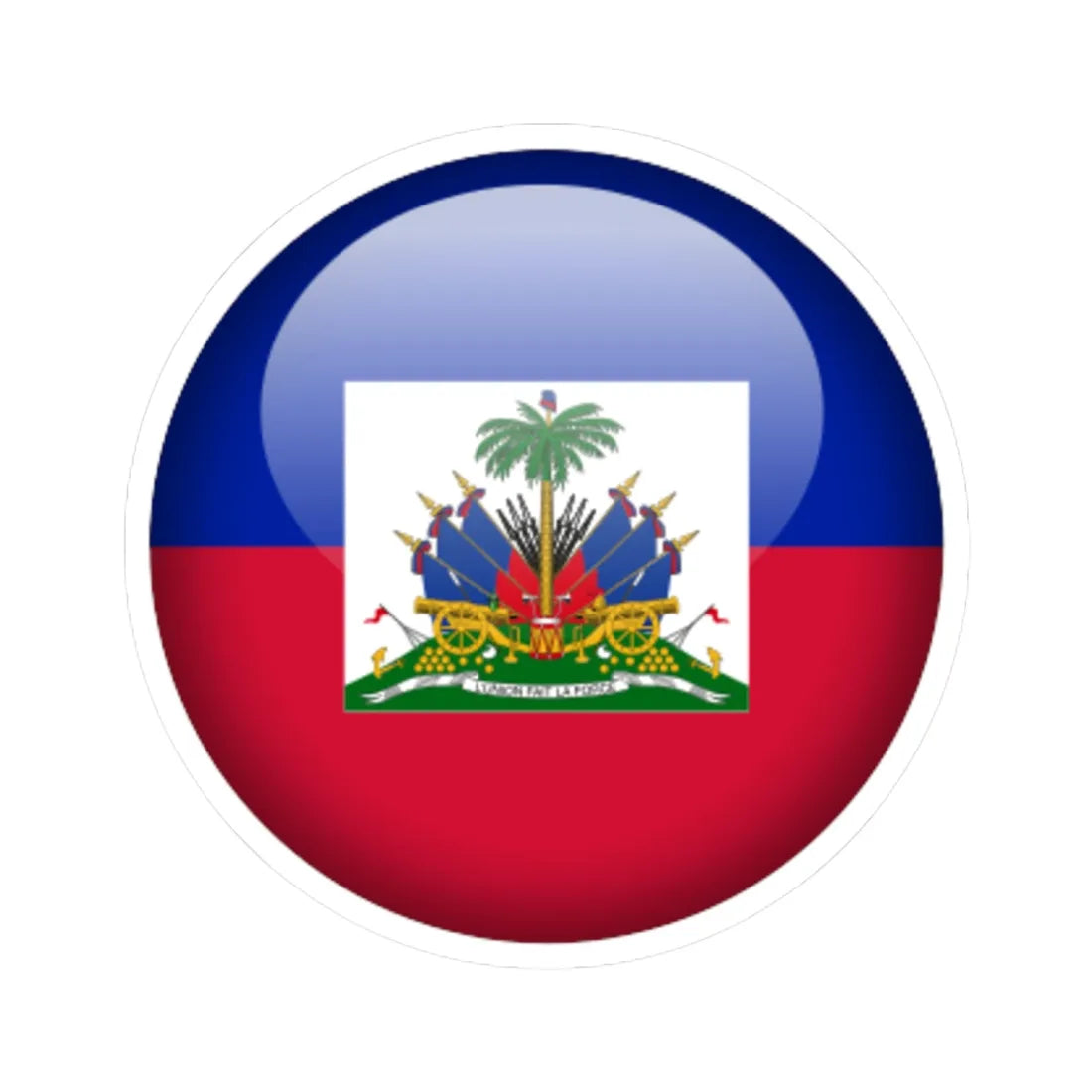 Flag orb Haiti (Haiti) STICKER Vinyl Kiss-Cut Decal 6 Inch White - The Sticker Space