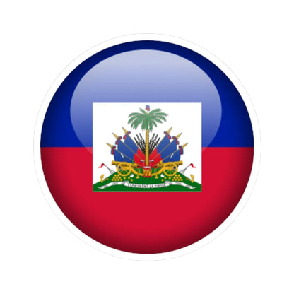 Flag orb Haiti (Haiti) STICKER Vinyl Kiss-Cut Decal 6 Inch White - The Sticker Space