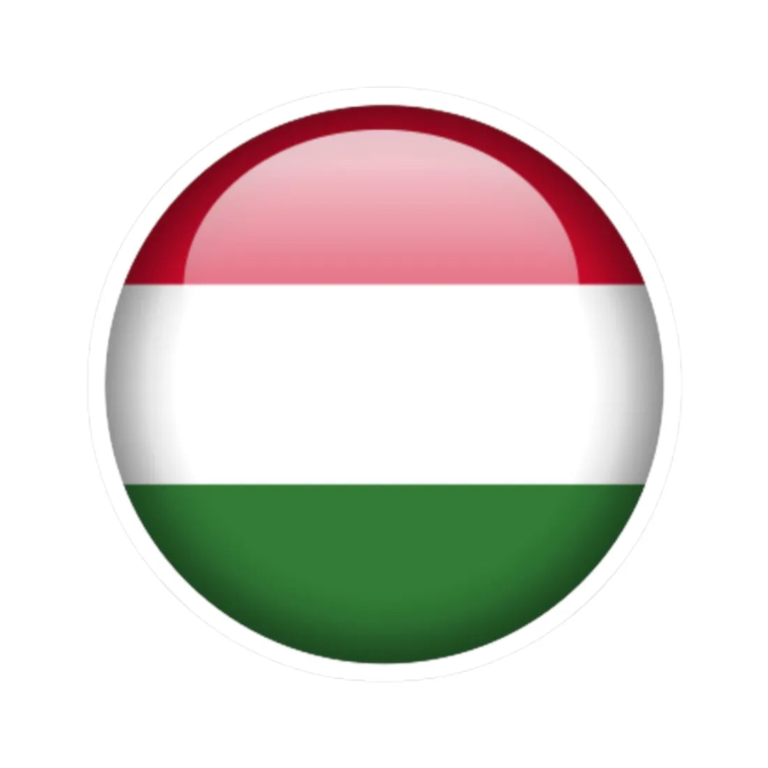 Flag orb Hungary (Hungary) STICKER Vinyl Kiss-Cut Decal 2 Inch White - The Sticker Space