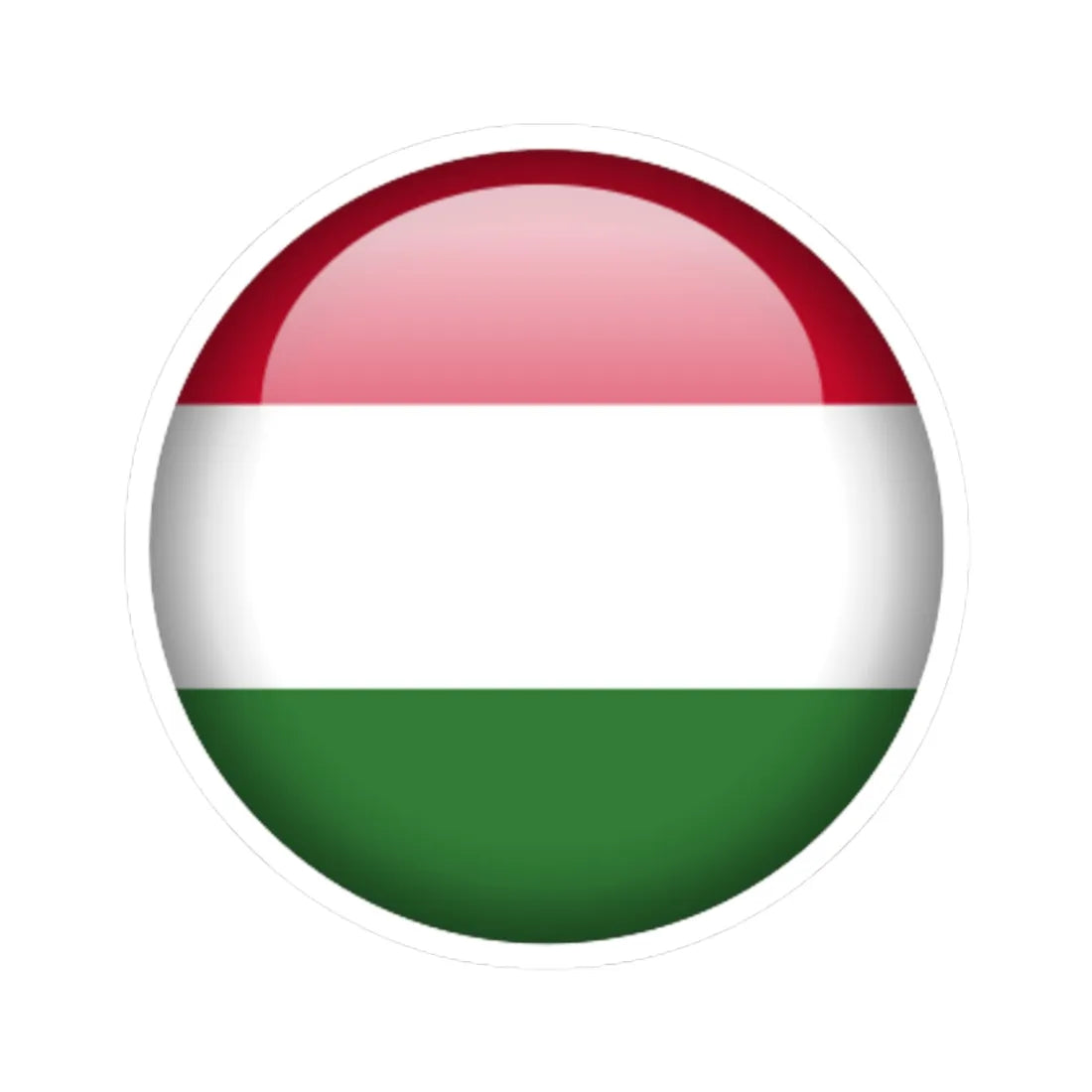 Flag orb Hungary (Hungary) STICKER Vinyl Kiss-Cut Decal 3 Inch White - The Sticker Space