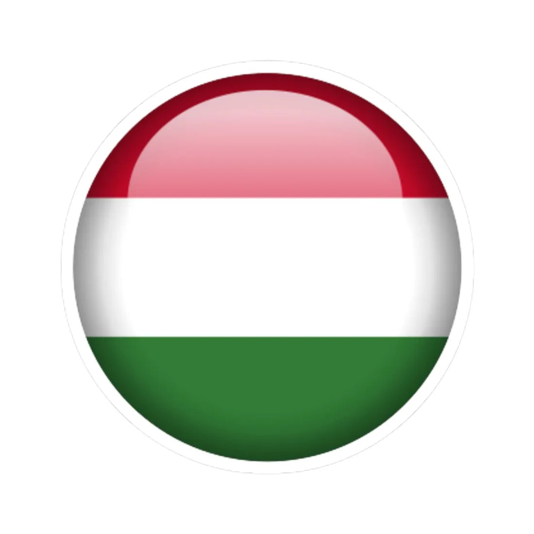 Flag orb Hungary (Hungary) STICKER Vinyl Kiss-Cut Decal 4 Inch White - The Sticker Space