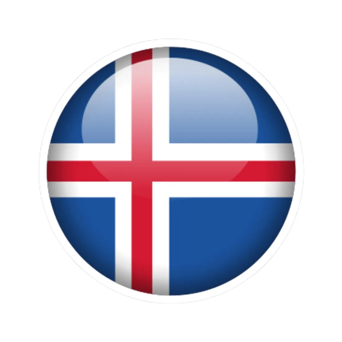 Flag orb Iceland (Iceland) STICKER Vinyl Kiss-Cut Decal 3 Inch White - The Sticker Space