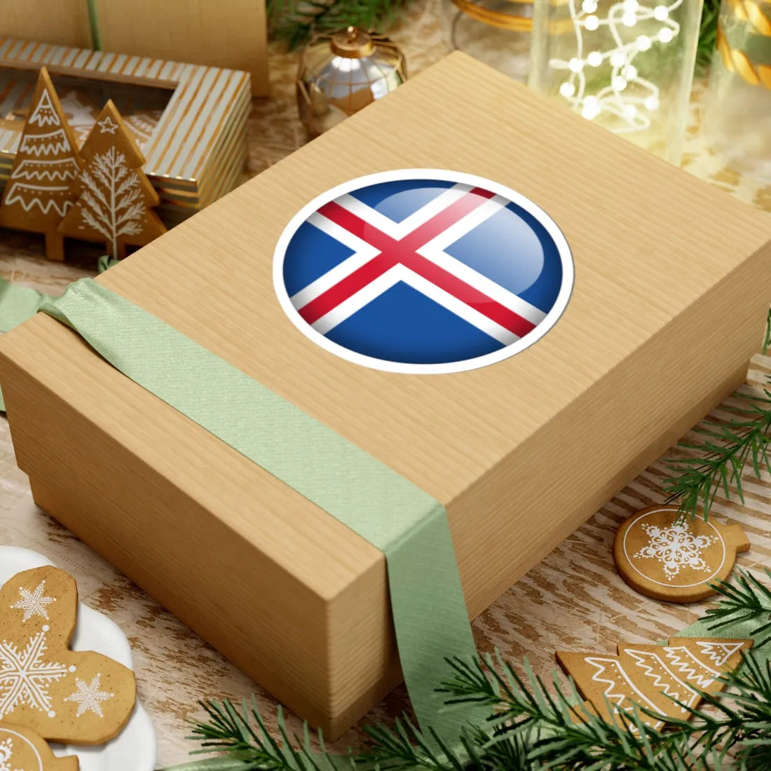 Flag orb Iceland (Iceland) STICKER Vinyl Kiss-Cut Decal - The Sticker Space