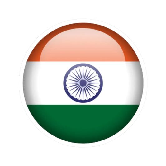 Flag orb India (India) STICKER Vinyl Kiss-Cut Decal 2 Inch White - The Sticker Space