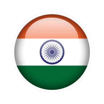 Flag orb India (India) STICKER Vinyl Kiss-Cut Decal 3 Inch White - The Sticker Space