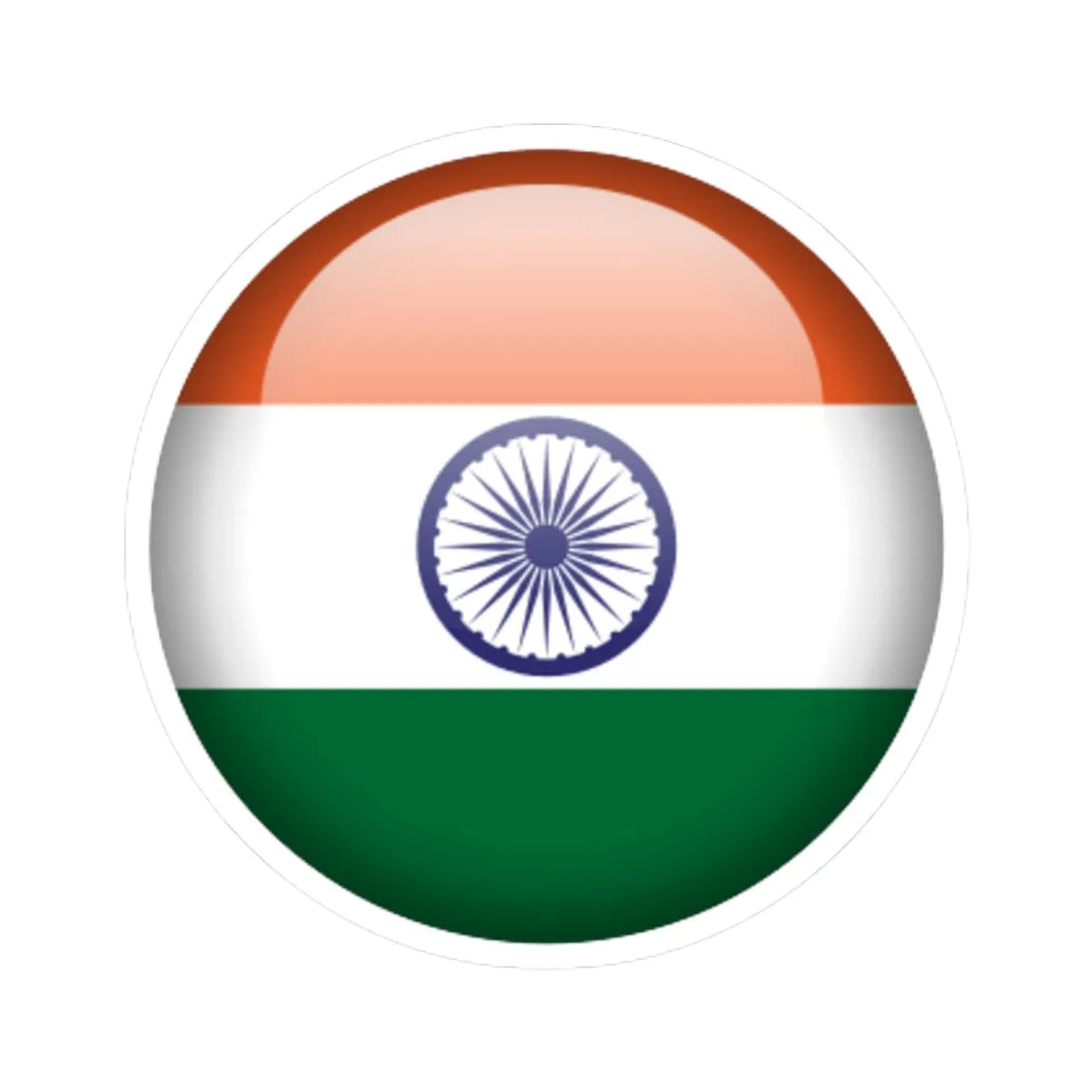 Flag orb India (India) STICKER Vinyl Kiss-Cut Decal 4 Inch White - The Sticker Space
