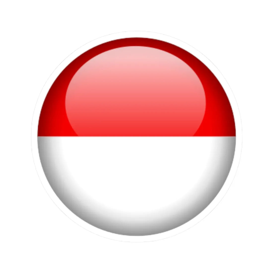 Flag orb Indonesia (Indonesia) STICKER Vinyl Kiss-Cut Decal 2 Inch White - The Sticker Space
