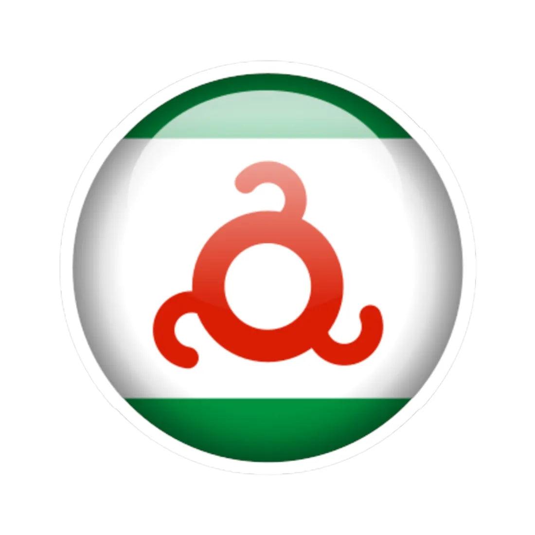Flag orb Ingushetia (Russia) STICKER Vinyl Kiss-Cut Decal 6 Inch White - The Sticker Space
