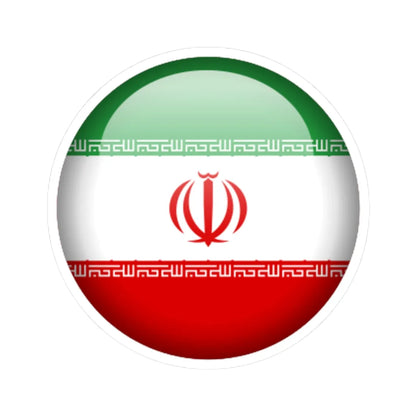 Flag orb Iran (Iran) STICKER Vinyl Kiss-Cut Decal 3 Inch White - The Sticker Space