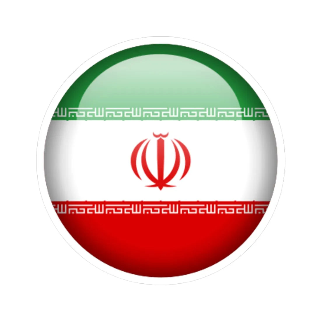 Flag orb Iran (Iran) STICKER Vinyl Kiss-Cut Decal 6 Inch White - The Sticker Space