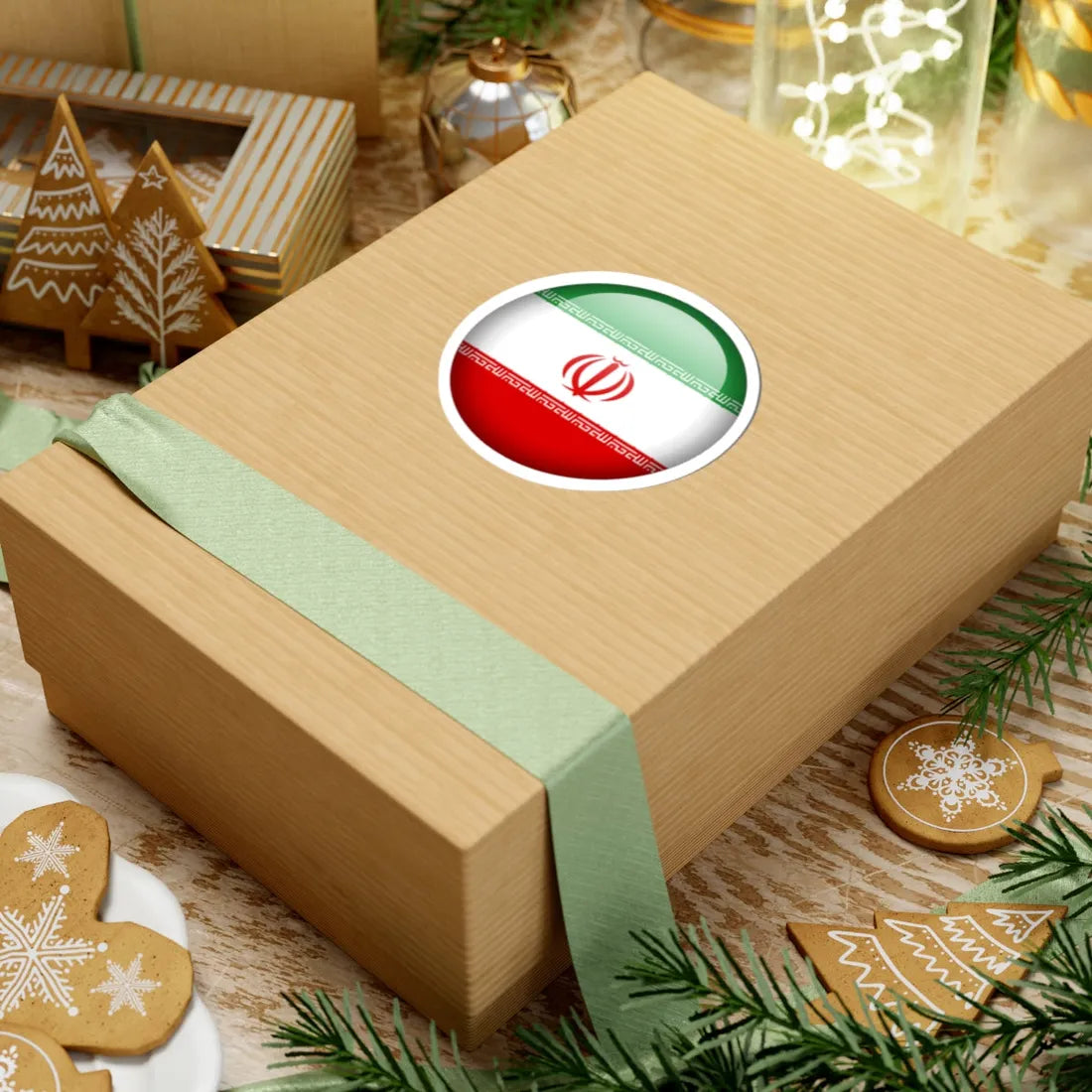 Flag orb Iran (Iran) STICKER Vinyl Kiss-Cut Decal - The Sticker Space