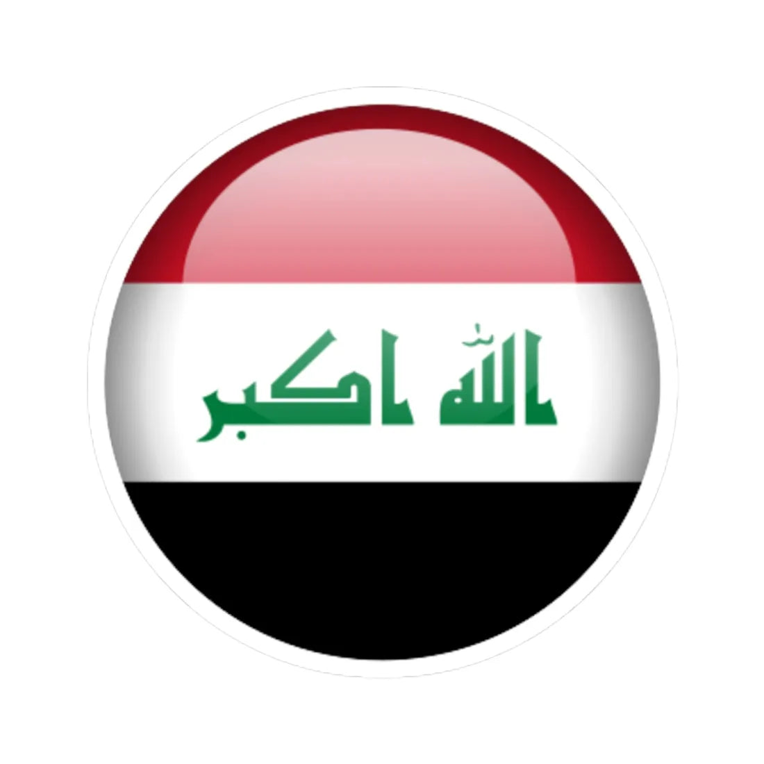 Flag orb Iraq (Iraq) STICKER Vinyl Kiss-Cut Decal 4 Inch White - The Sticker Space