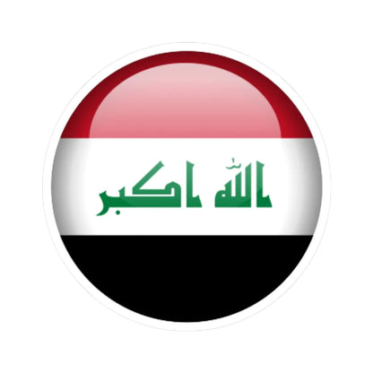Flag orb Iraq (Iraq) STICKER Vinyl Kiss-Cut Decal 4 Inch White - The Sticker Space
