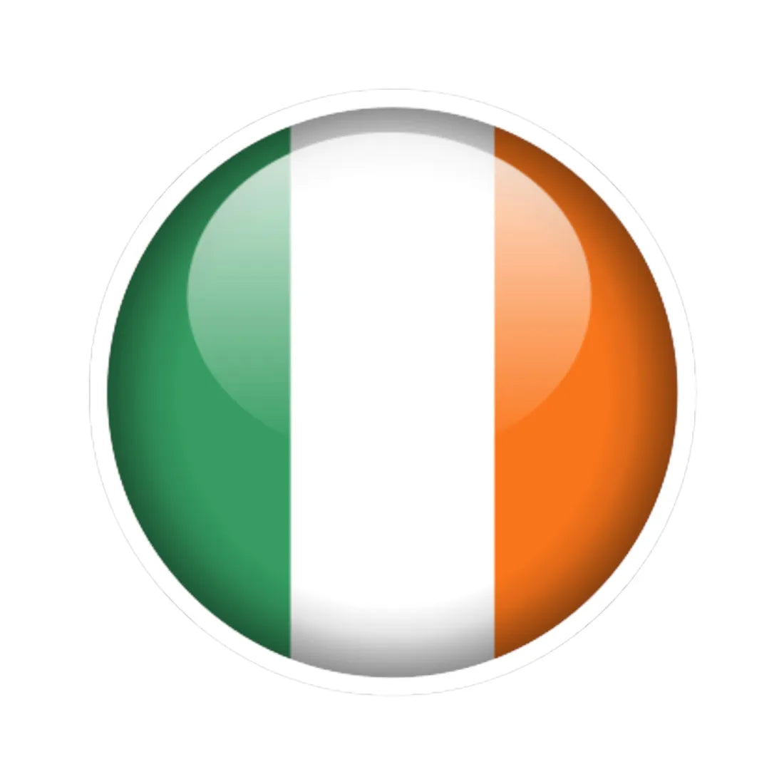 Flag orb Ireland (Ireland) STICKER Vinyl Kiss-Cut Decal 6 Inch White - The Sticker Space