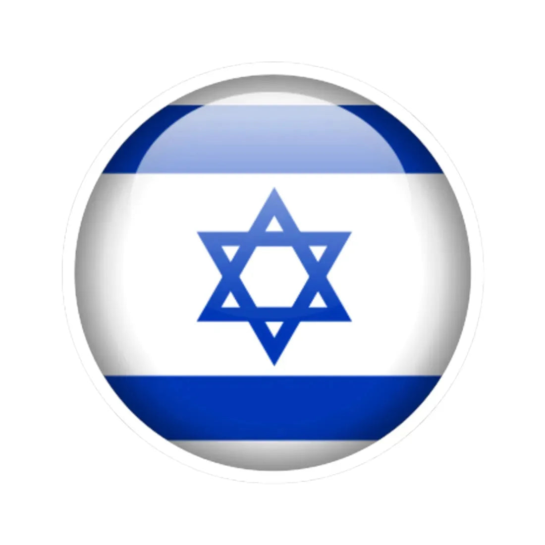 Flag orb Israel (Israel) STICKER Vinyl Kiss-Cut Decal 3 Inch White - The Sticker Space