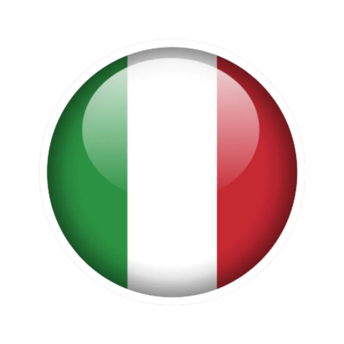 Flag orb Italy (Italy) STICKER Vinyl Kiss-Cut Decal 2 Inch White - The Sticker Space