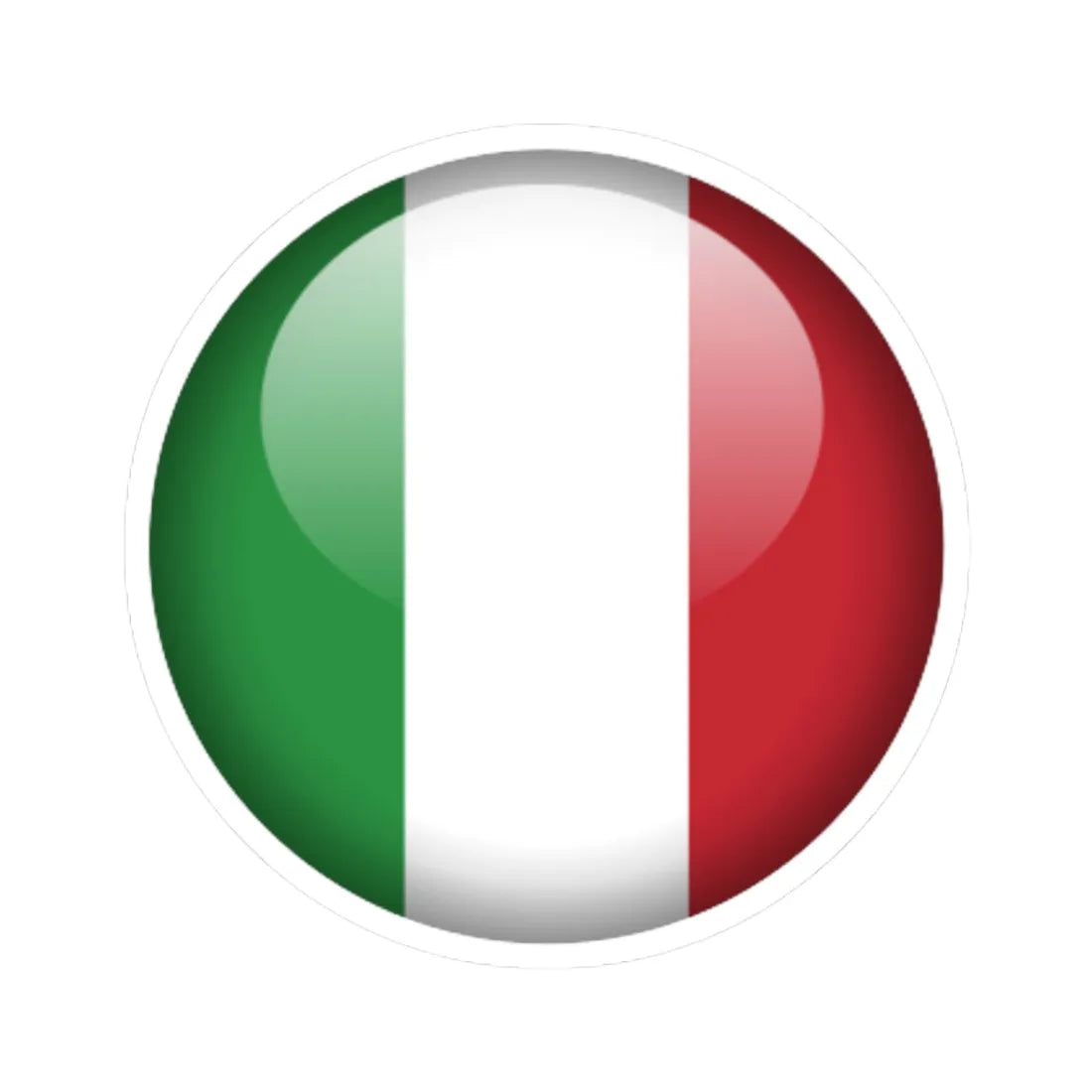 Flag orb Italy (Italy) STICKER Vinyl Kiss-Cut Decal 3 Inch White - The Sticker Space