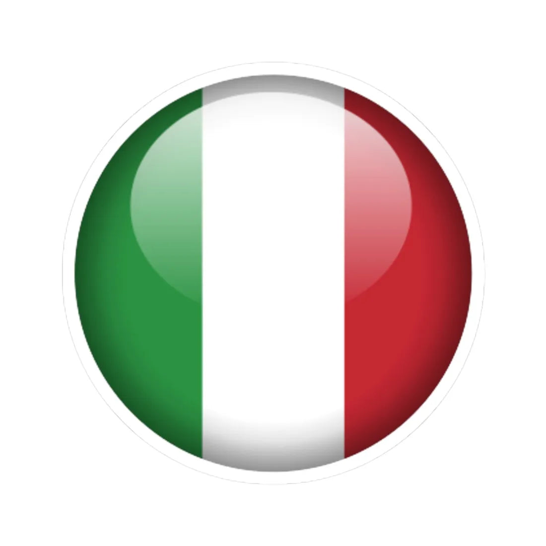Flag orb Italy (Italy) STICKER Vinyl Kiss-Cut Decal 6 Inch White - The Sticker Space