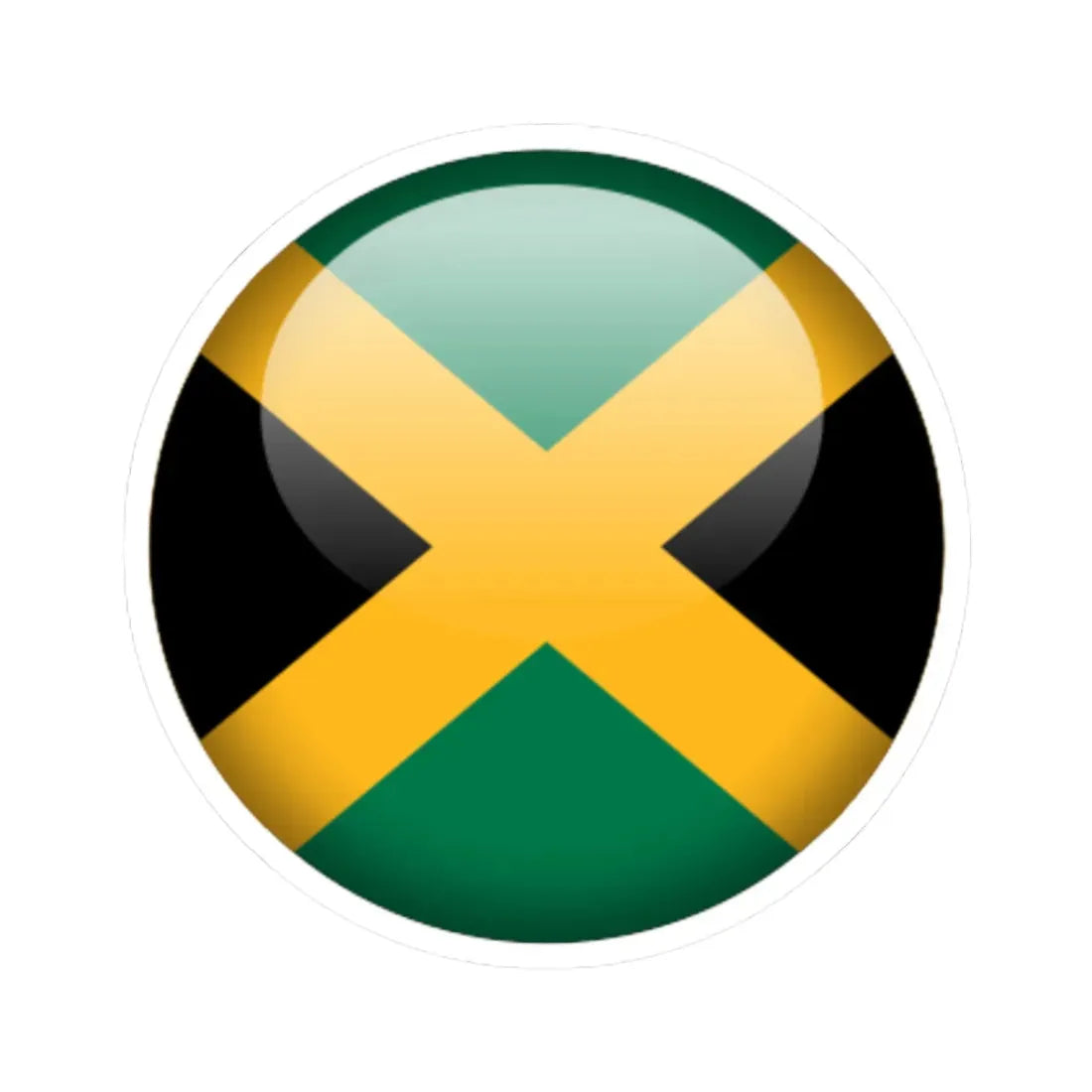 Flag orb Jamaica (Jamaica) STICKER Vinyl Kiss-Cut Decal 3 Inch White - The Sticker Space