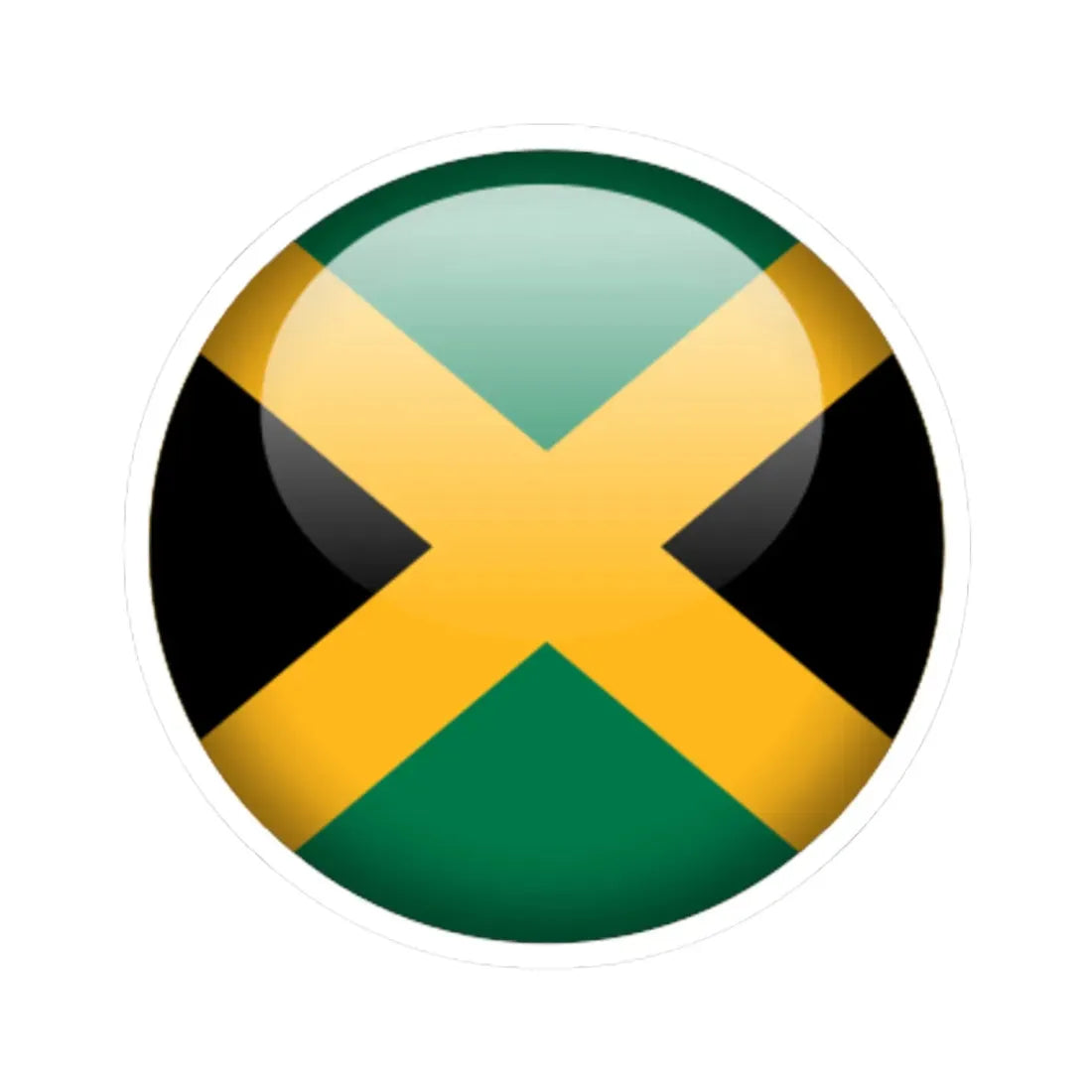 Flag orb Jamaica (Jamaica) STICKER Vinyl Kiss-Cut Decal 4 Inch White - The Sticker Space