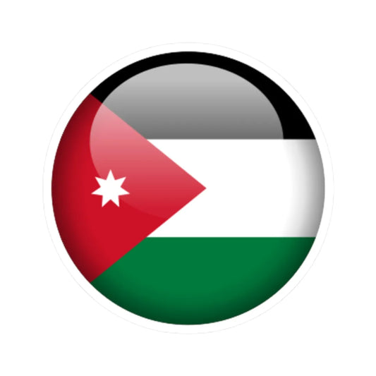 Flag orb Jordan (Jordan) STICKER Vinyl Kiss-Cut Decal 2 Inch White - The Sticker Space