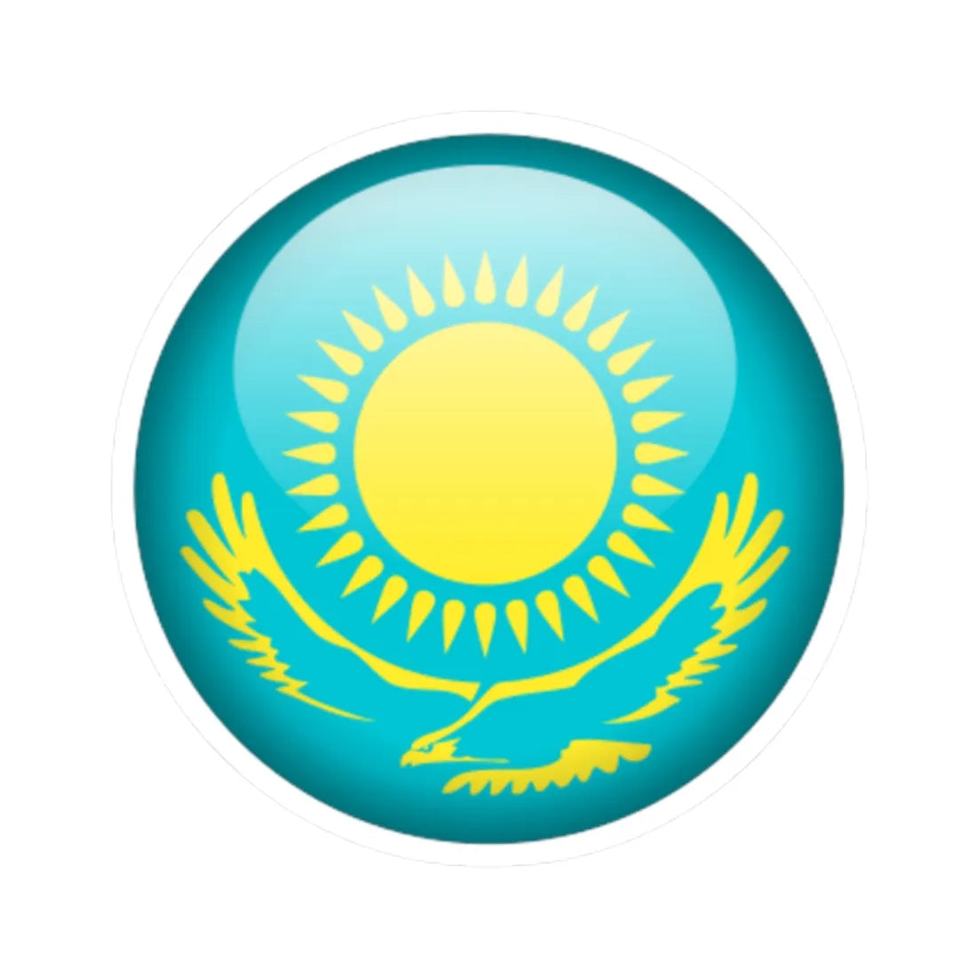 Flag orb Kazakhstan (Kazakhstan) STICKER Vinyl Kiss-Cut Decal 2 Inch White - The Sticker Space