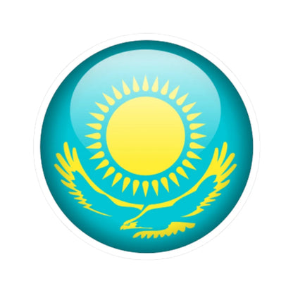 Flag orb Kazakhstan (Kazakhstan) STICKER Vinyl Kiss-Cut Decal 3 Inch White - The Sticker Space