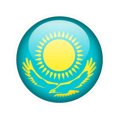 Flag orb Kazakhstan (Kazakhstan) STICKER Vinyl Kiss-Cut Decal 4 Inch White - The Sticker Space