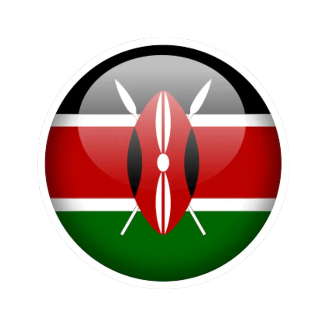 Flag orb Kenya (Kenya) STICKER Vinyl Kiss-Cut Decal 3 Inch White - The Sticker Space