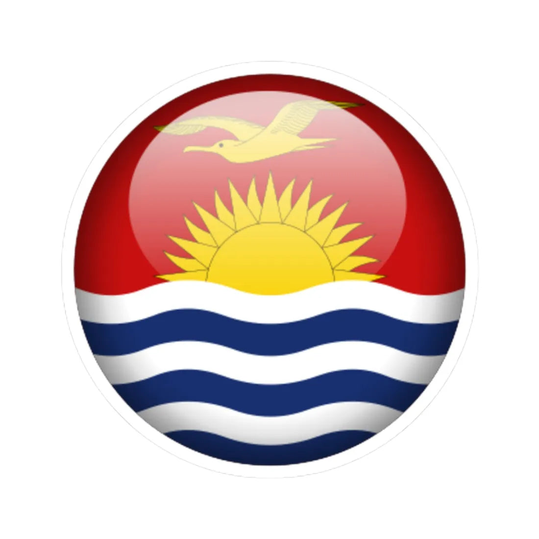 Flag orb Kiribati (Kiribati) STICKER Vinyl Kiss-Cut Decal 3 Inch White - The Sticker Space