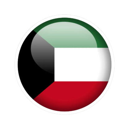 Flag orb Kuwait (Kuwait) STICKER Vinyl Kiss-Cut Decal 4 Inch White - The Sticker Space